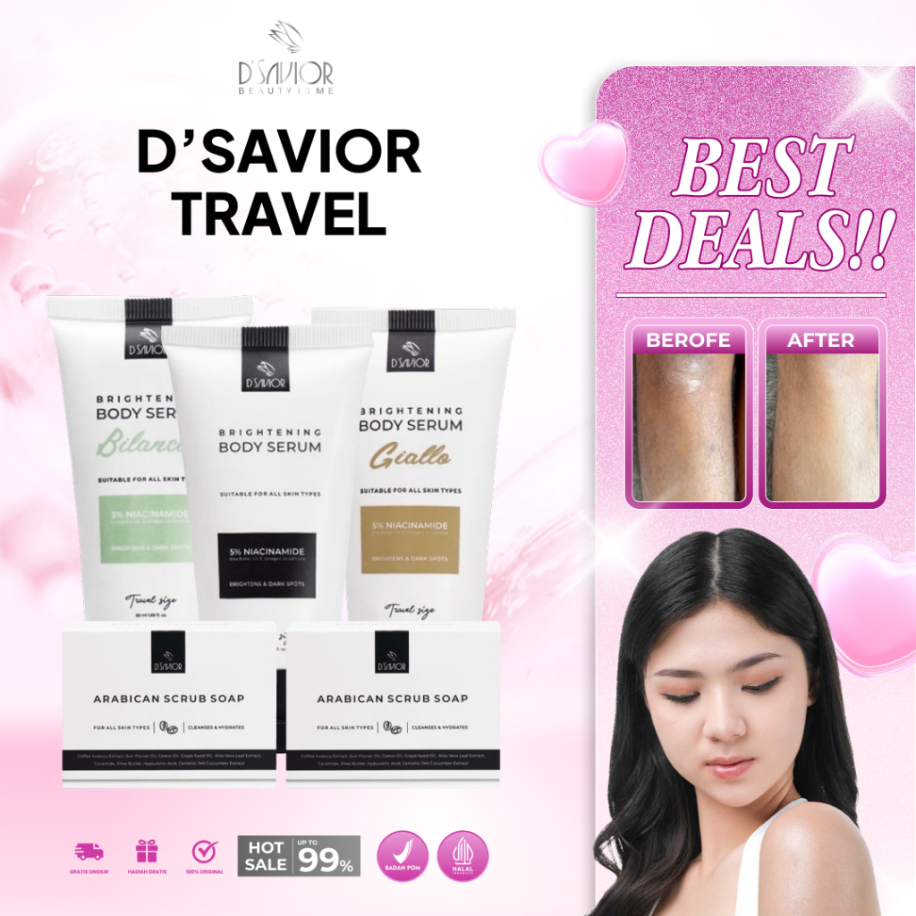 DSAVIOR PENCERAH BADAN MENGHILANGKAN DAKI MENCERAHKAN KULIT 5% NIACINAMIDE ORIGINAL COD