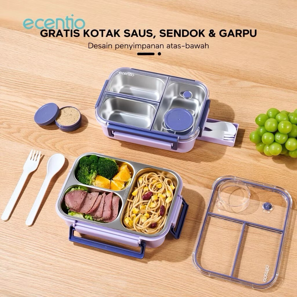 4679 / Lunch box compartment 800ml stainless ecentio
