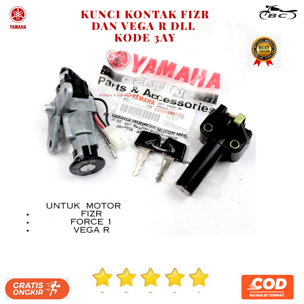 Kunci Kontak Fizr Ori / Kunci Kontak Vega / Kunci Yamaha Force 1 Original Premium - 3AY-XH252-00