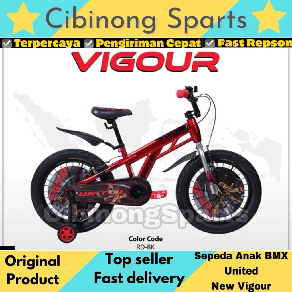 Sepeda Anak 12 / 16 / 18 BMX United New Vigour 3.0 New Product