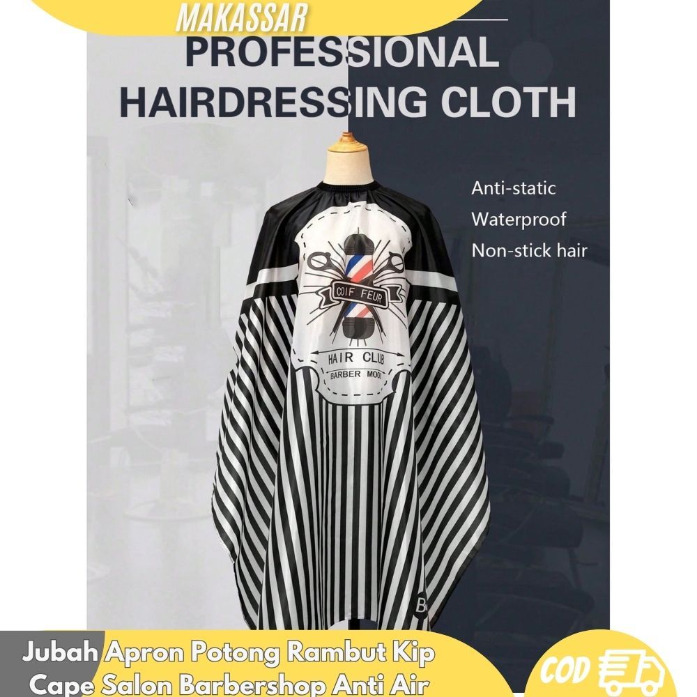 Jubah Apron Potong Rambut Kip Cape Salon Barbershop Anti Air / Cape Salon Barbershop