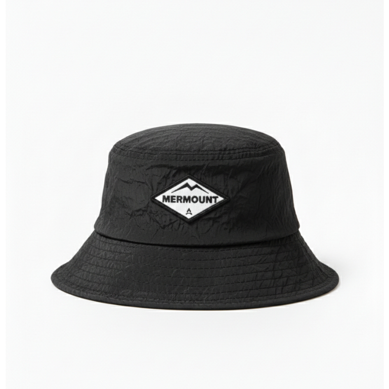 MERMOUNT | Bucket Hat Parasut Bolak balik | Bucket Hat Hitam Merah Parasut Premium | Local Brand