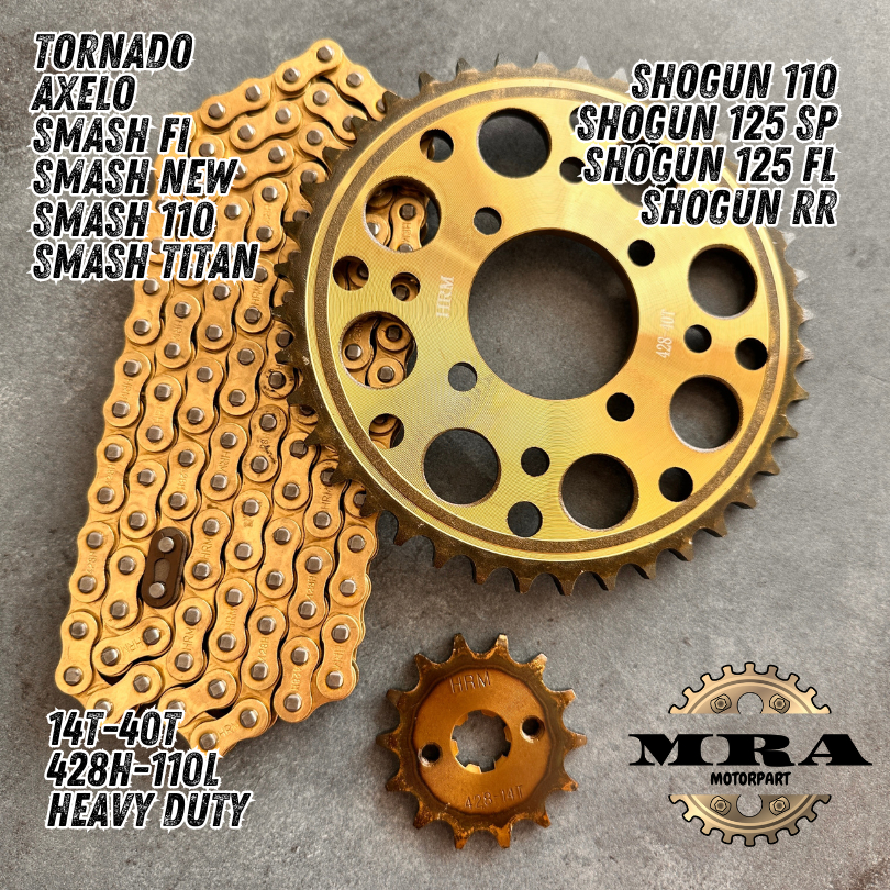 GEAR SET GIR PAKET SMASH NEW SHOGUN 110 125 SHOGUN RR SMASH TITAN SMASH FI AXELO TORNADO ARASHI 40T