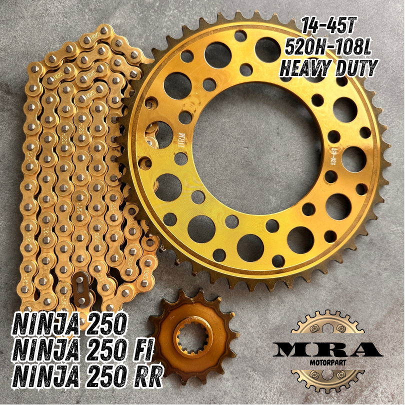 GEAR SET GIR SET RACING NINJA 250 SL MONO NINJA 250 FI 45T GOLD