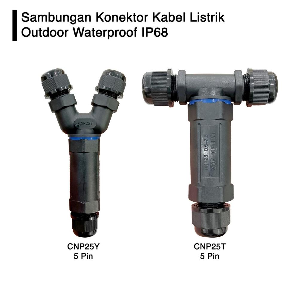 Sambungan Konektor Kabel Listrik Tahan Air Outdoor Waterproof IP68 Type T Y