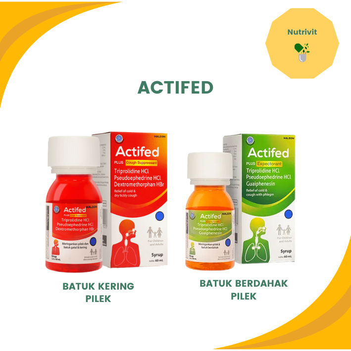 ACTIFED Sirup Obat Batuk (Batuk Berdahak/Batuk Kering/Flu/Pilek Alergi)