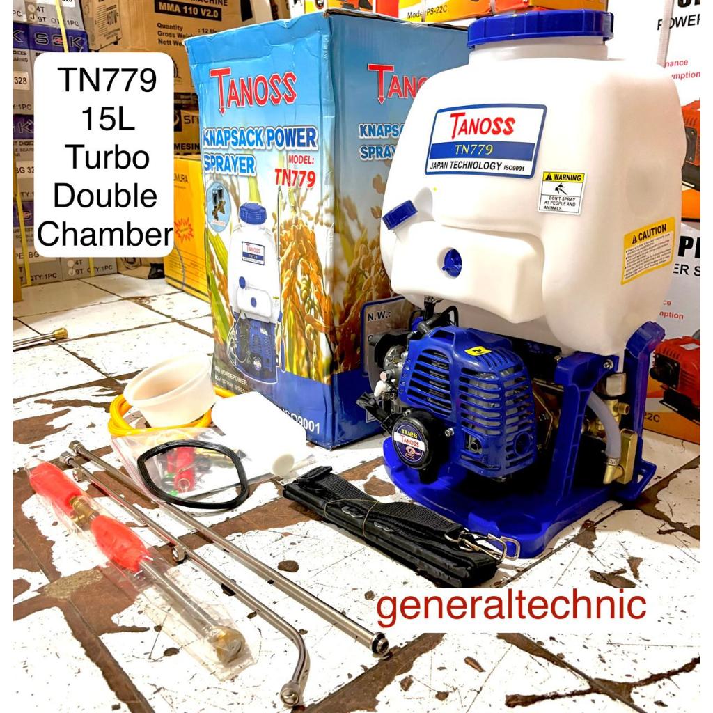 Knapsack Sprayer Tanoss TN779 TU26 Turbo Mesin Semprot Hama Tanoss 15L Double Chamber Knapsack Turbo