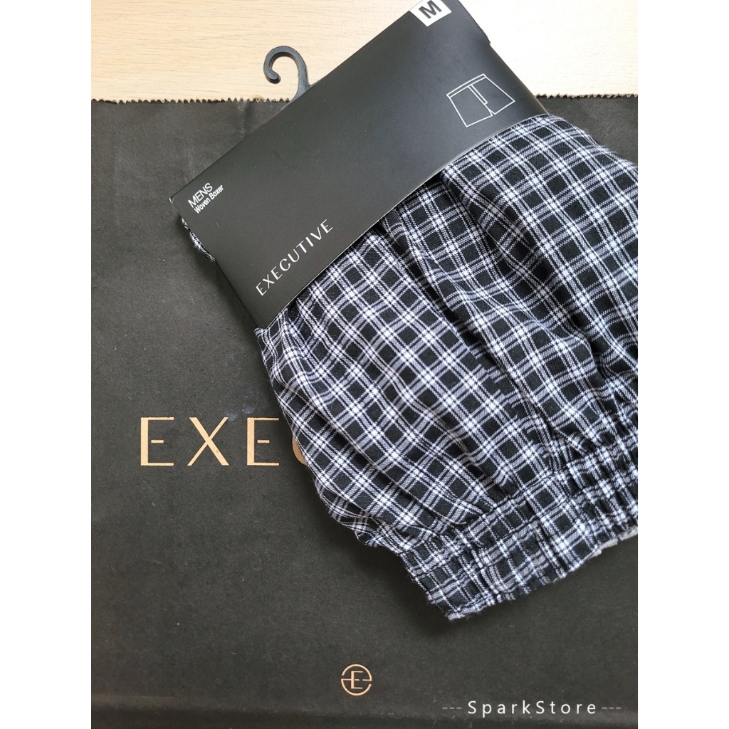 [NEW][BARU] The Executive Celana Boxer Katun Rajut Hitam Kotak