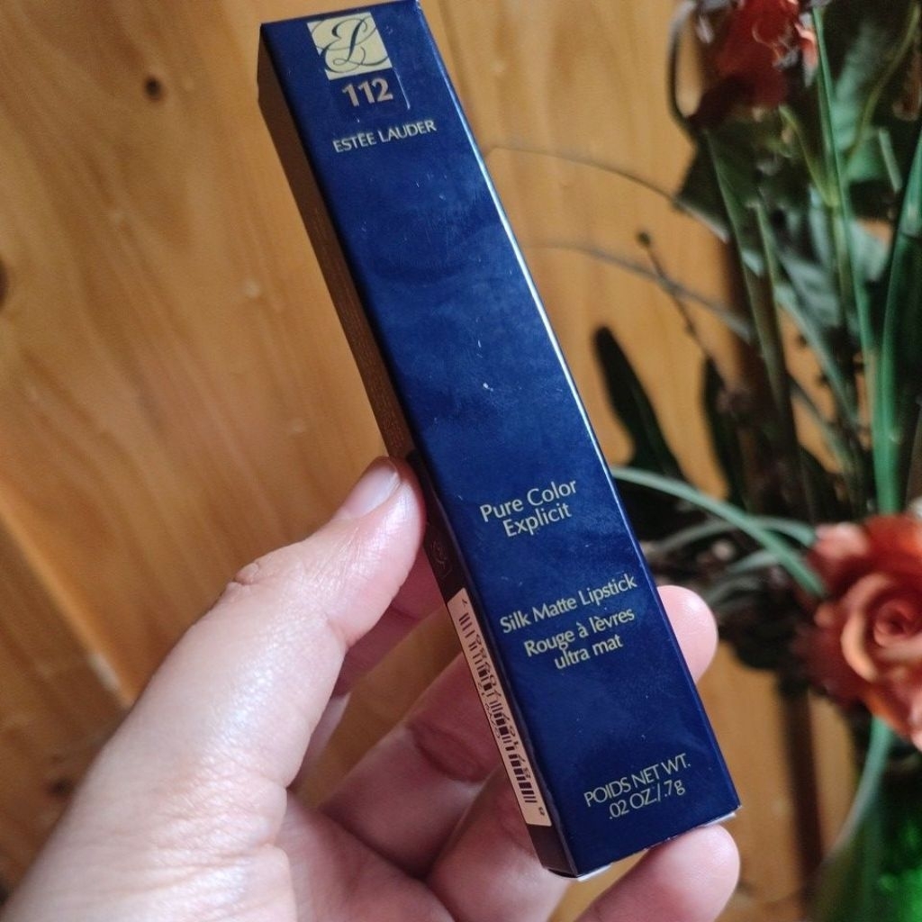 Estee Lauder Pure Color Explicit Silk Matte Lipstick 112 High Frequency a rosy pink with warm undert