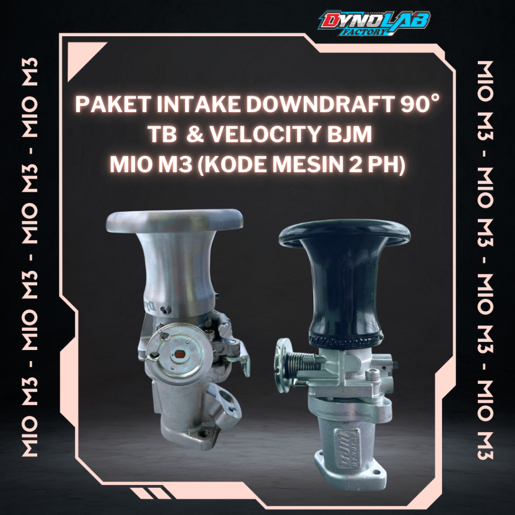 Paket Intake Downdraft 90°  TB & Velocity by BJM Mio M3 (kode mesin 2PH)
