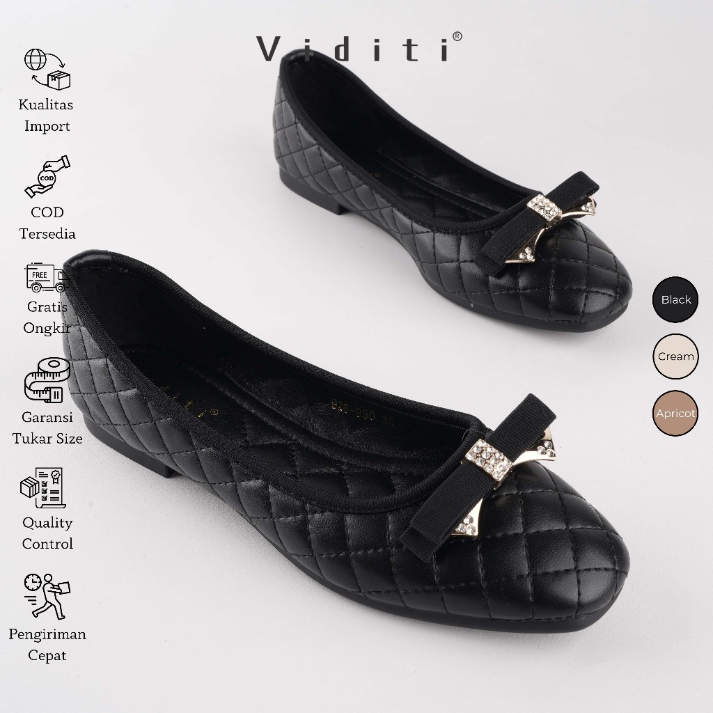 Viditi Mirana Flat Shoes | Sepatu Import Wanita | Kerja | Kuliah | Kantor | Lepes
