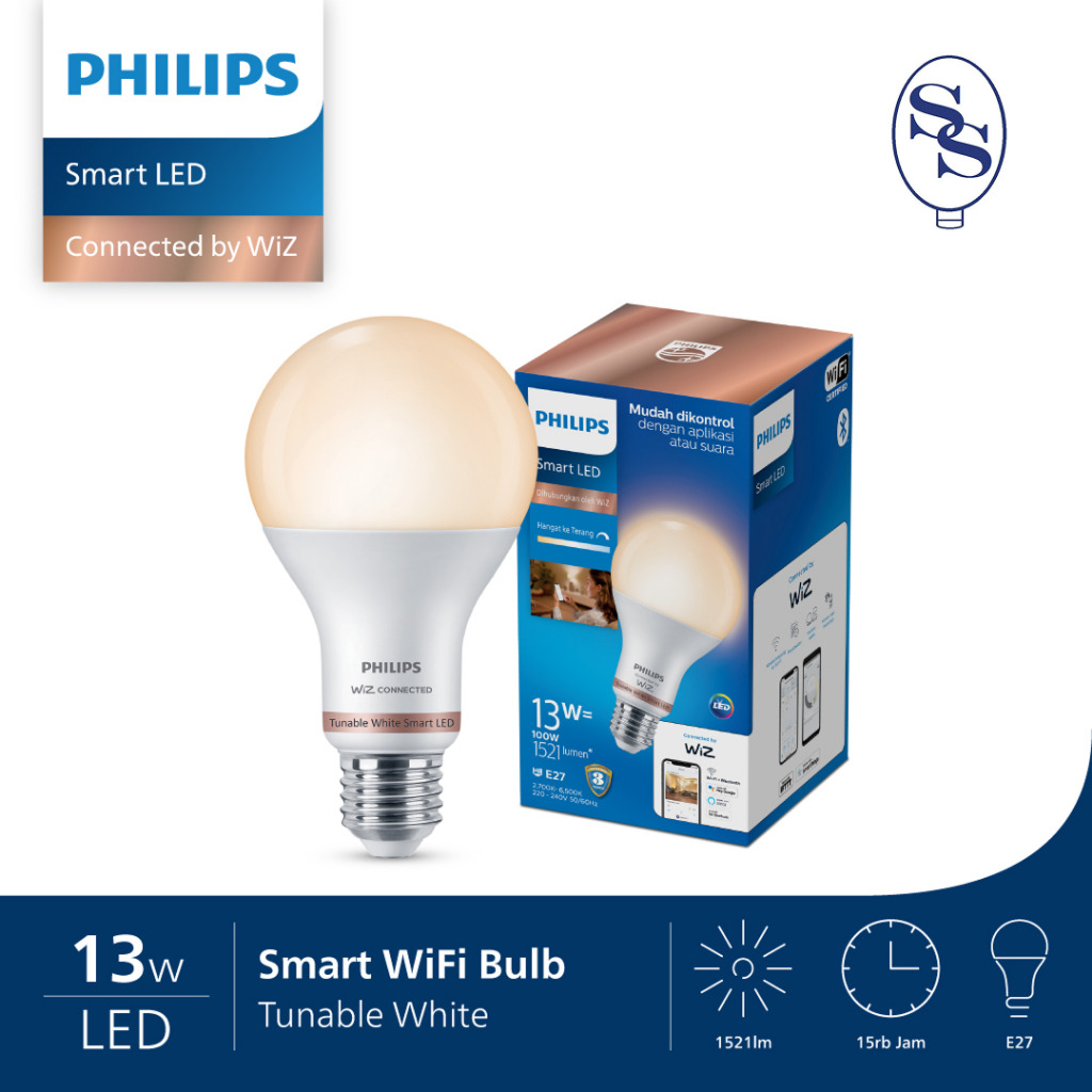 PHILIPS LAMPU SMART WIFI BLUETOOTH LED 13W 13 WATT TUNABLE WHITE
