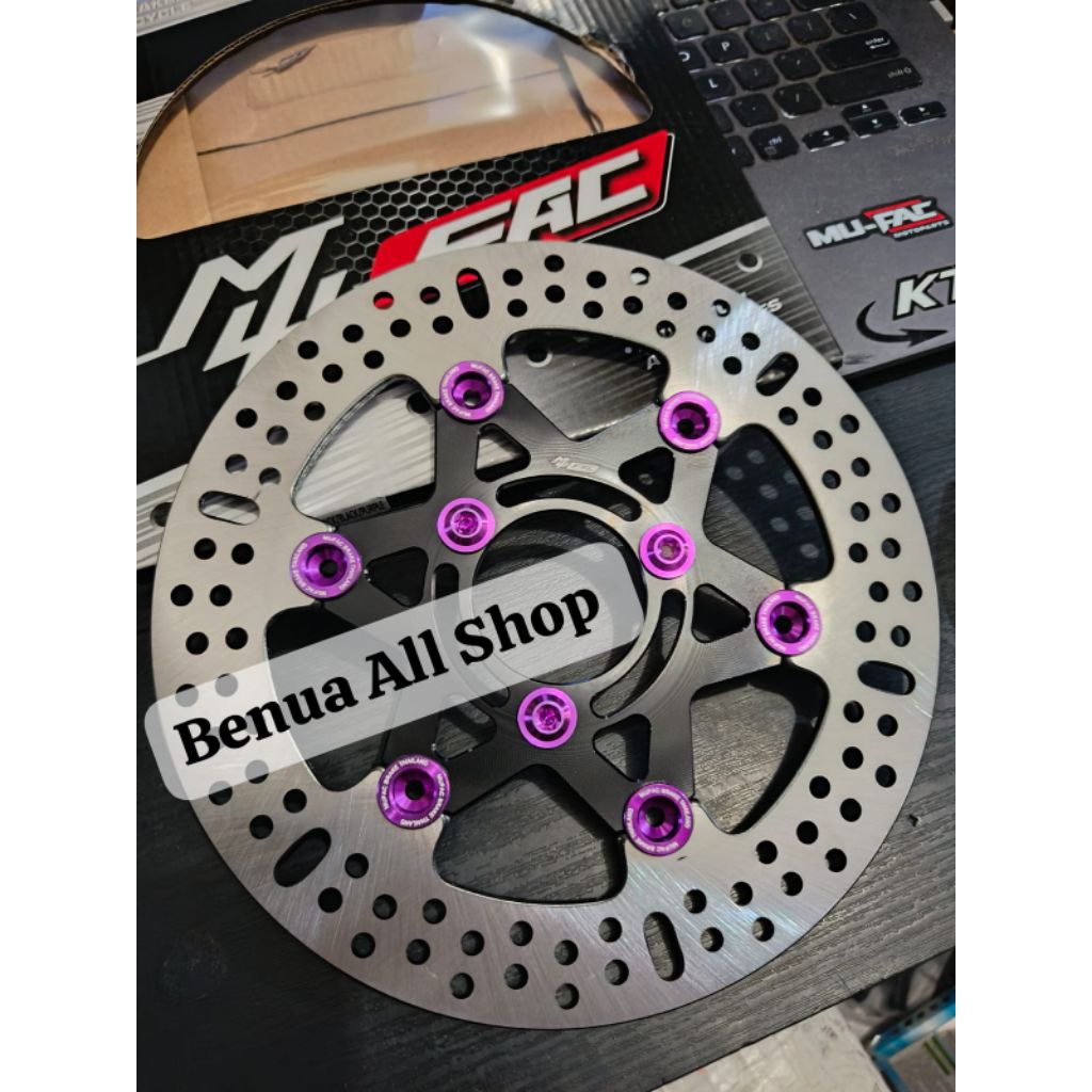 PAKET DISC PIRINGAN CAKRAM DEPAN 220MM PLUS BAUT DISC TITANIUM 3 BAUT MIO J MIO SOUL GT115 MIO M3 KH