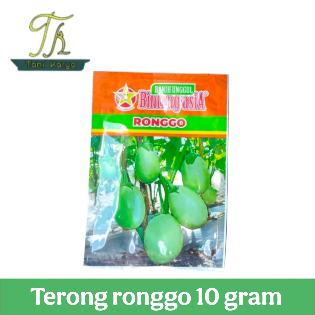 BENIH TERONG RONGGO 10 GRAM / BIBIT TERONG HIJAU BULAT BESAR / BIBIT TERONG PONDOH (BINTANG ASIA)