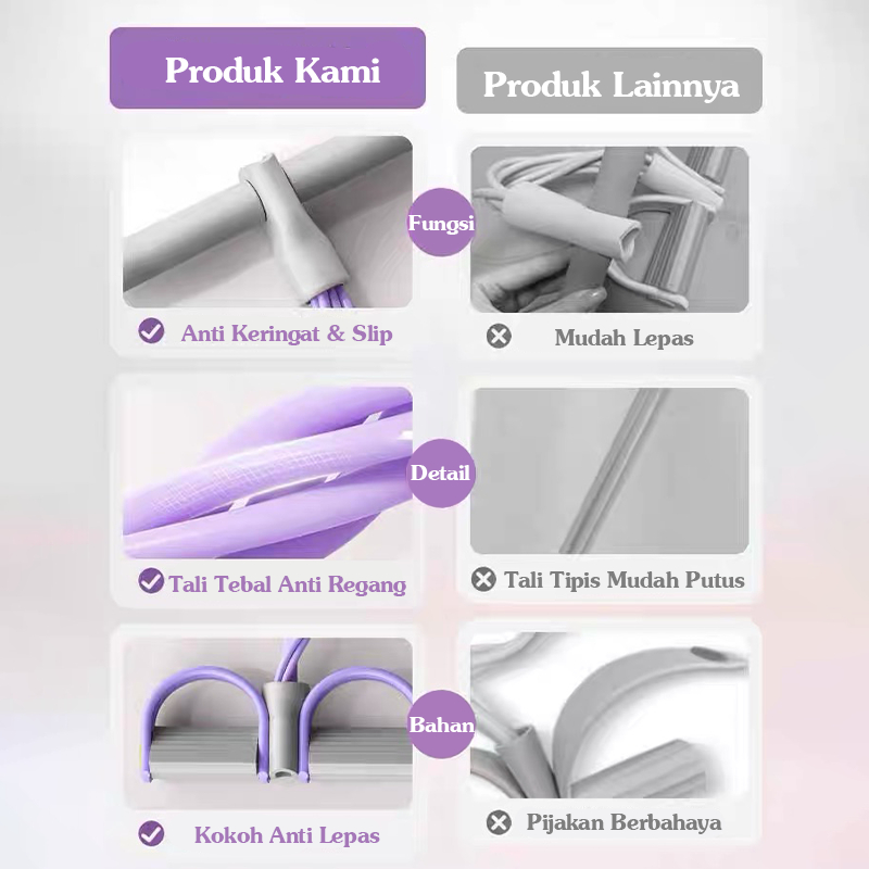 Storeupgo Mesin Fitness Perut Karet Tali 4/6 Peralatan Fitness Pembentuk Pinggang Dan Perut