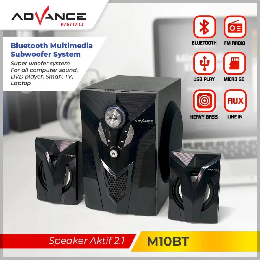 ADVANCE M10BT Speaker Stereo Bluetooth Xtra Bass Subwoofer / Speaker Aktif Advance M10 BT Bluetooth