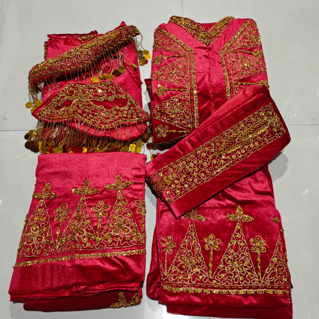 Sepasang Baju Pengantin Bludru Adat Betawi Dewasa