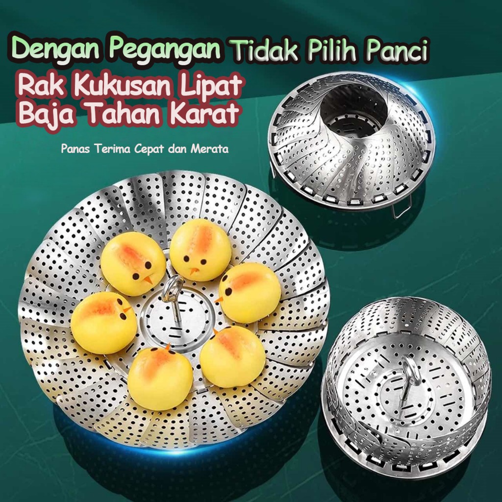 Kukusan/alas kukusan stainless alat dapur kukusan dimsum kukusan telur multifungsi