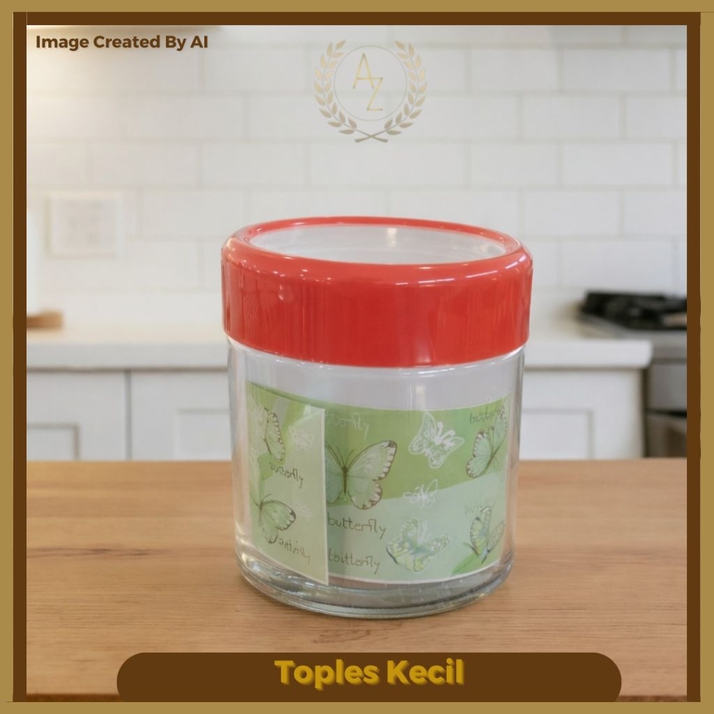 Toples kaca kecil berkualitas tinggi dengan ukuran 600ml - 1pcs / toples berkualitas tinggi murah