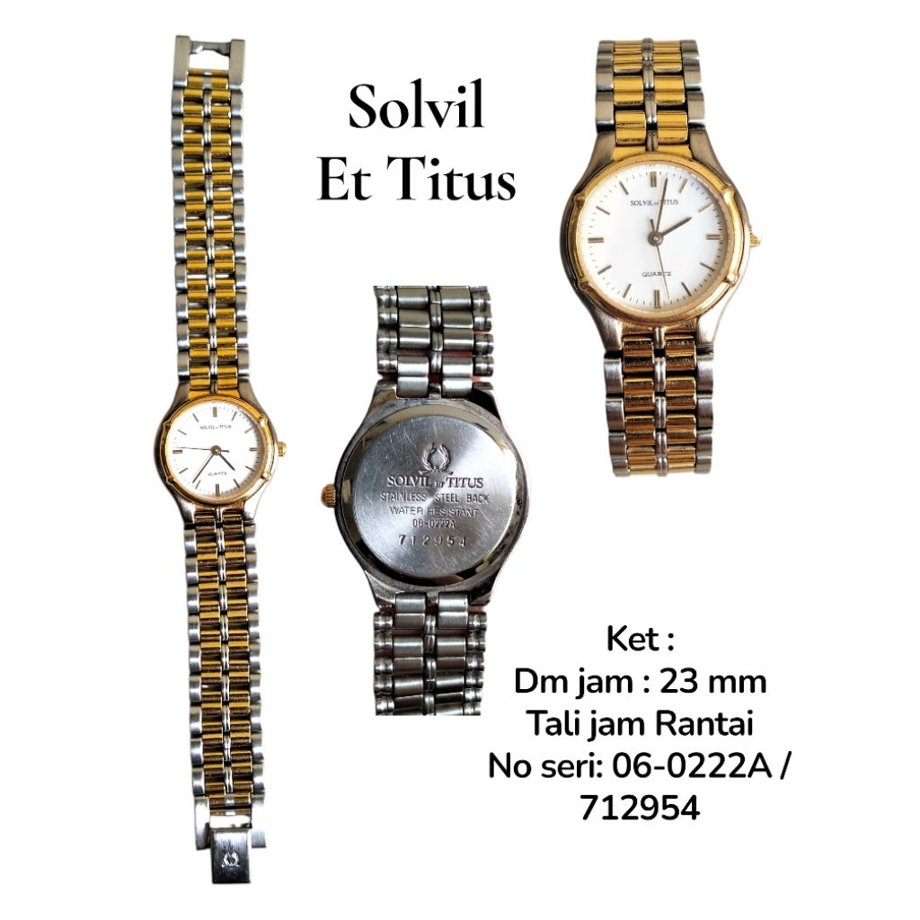 Jam Tangan Second Brand Solvil Et Titus