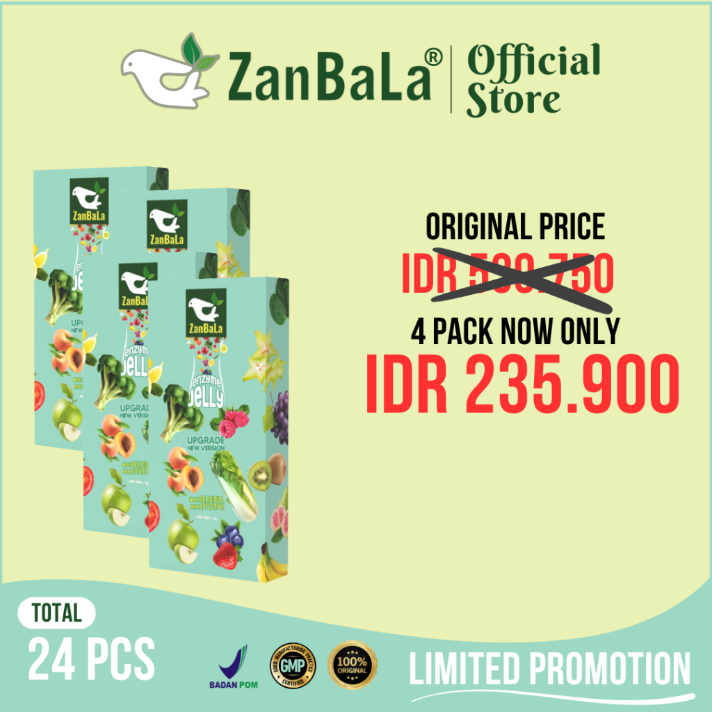 [PROMO PAYDAY] 4 PACK Zanbala Enzyme Jelly [4 Box - 24 Pcs]