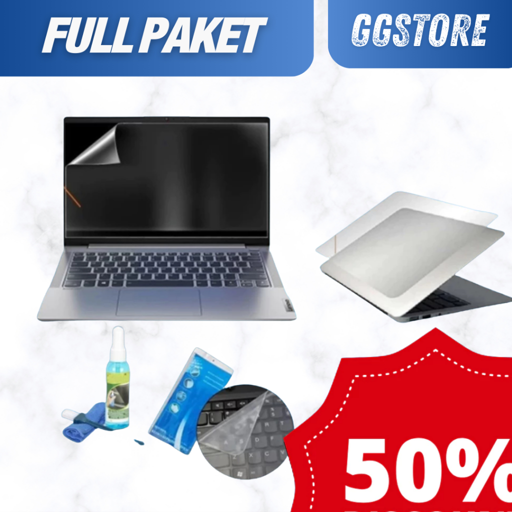PAKET Antigores Laptop Screen Protector Laminating Full Body Cover Laptop Garskin