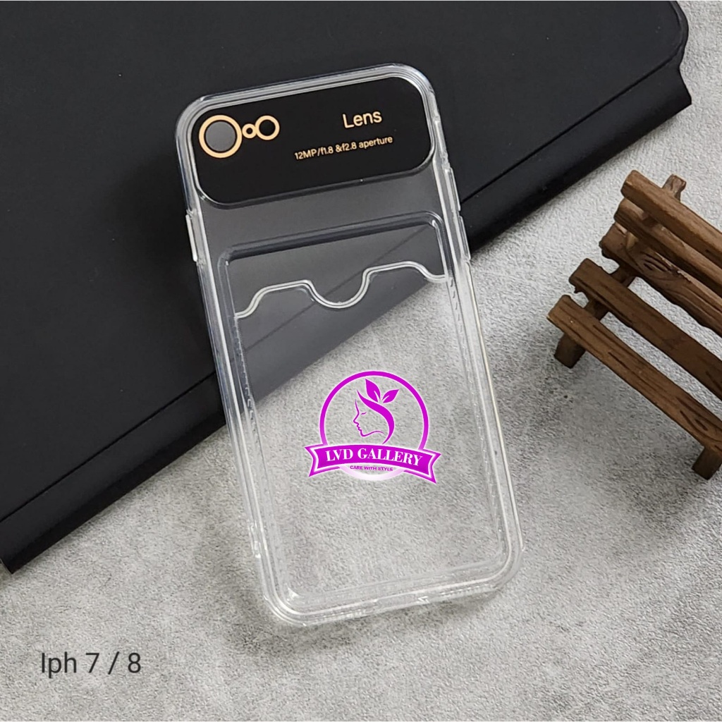 Clear Card Case Big Lens Slot Kartu Case Bening Iphone 7 Iphone 8 Iphone 7 Plus Iphone 8 Plus Iphone