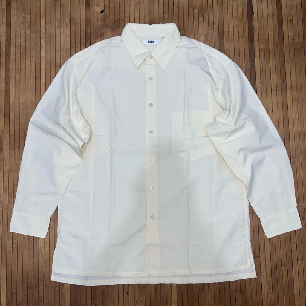 UNIQLO U UNDERCOVER LIGHT YELLOW OVERSIZED LONG SLEEVE SHIRT comme des garcons maison margiela