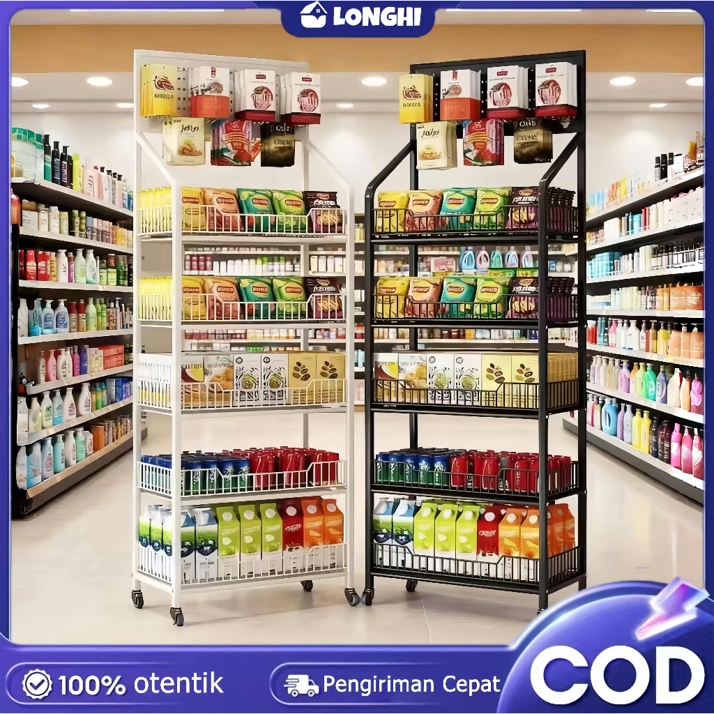 Rak Chiki Serbaguna Rak Gawang Sembako 4 Dan 5 Susun Rak Snack Rak Toko Jajan Rak Besi Rak Troli