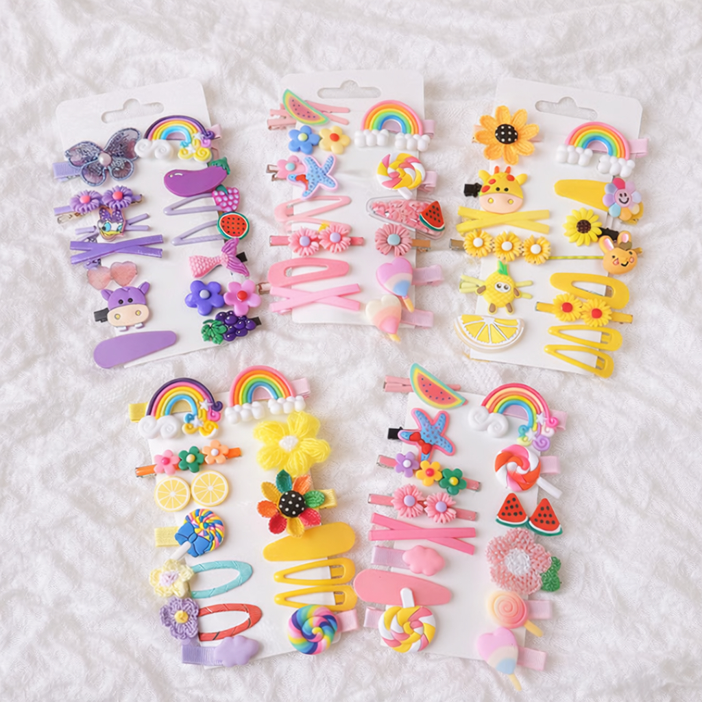 Jepit Rambut Isi 14 Pcs Paket Jepit Rambut Kartun