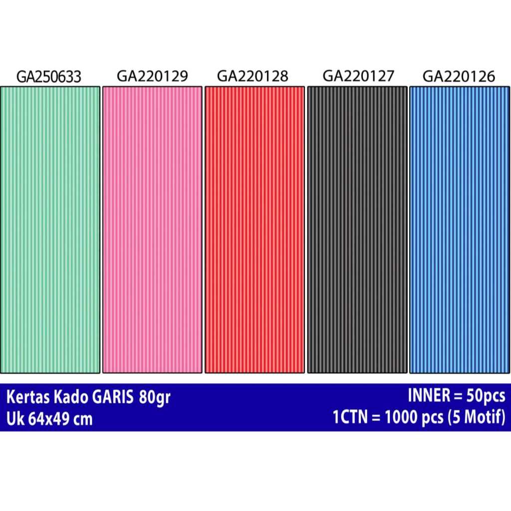 Kertas bungkus kado motif garis