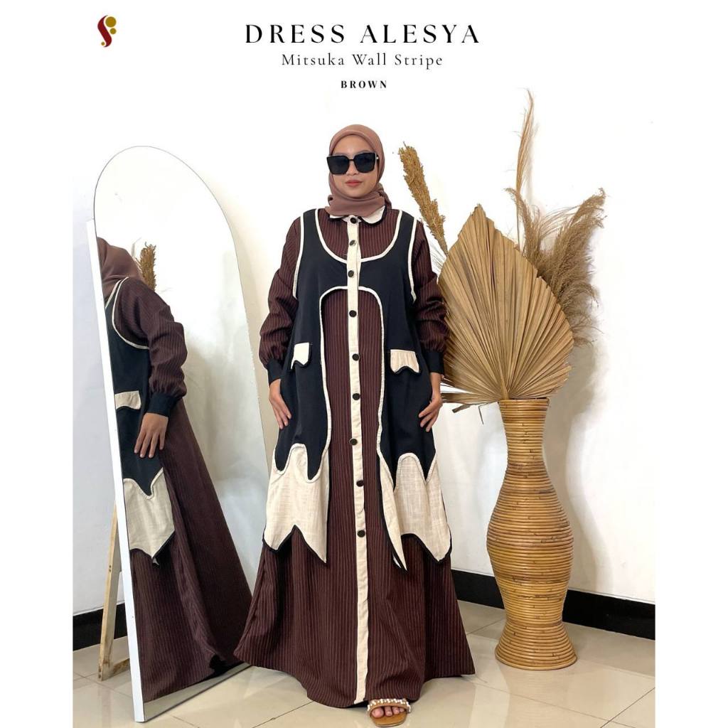 - DRESS - DRESS ALESYA GAMIS WANITA SIMPLE REMAJA DEWASA ELEGANT