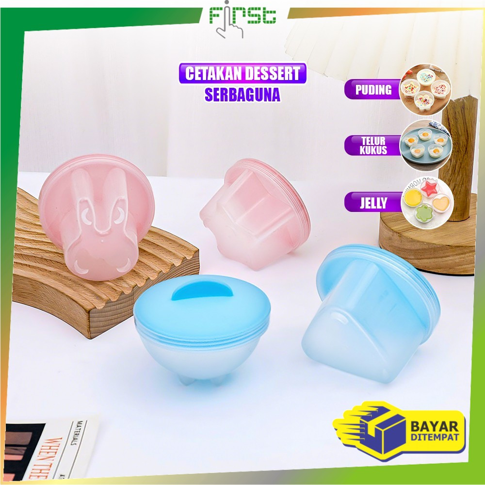 FH-C1437 Cetakan Telur Kukus Dessert Bentuk Lucu / Cetakan Steamer Telor Egg Poacher / Cetakan Jelly