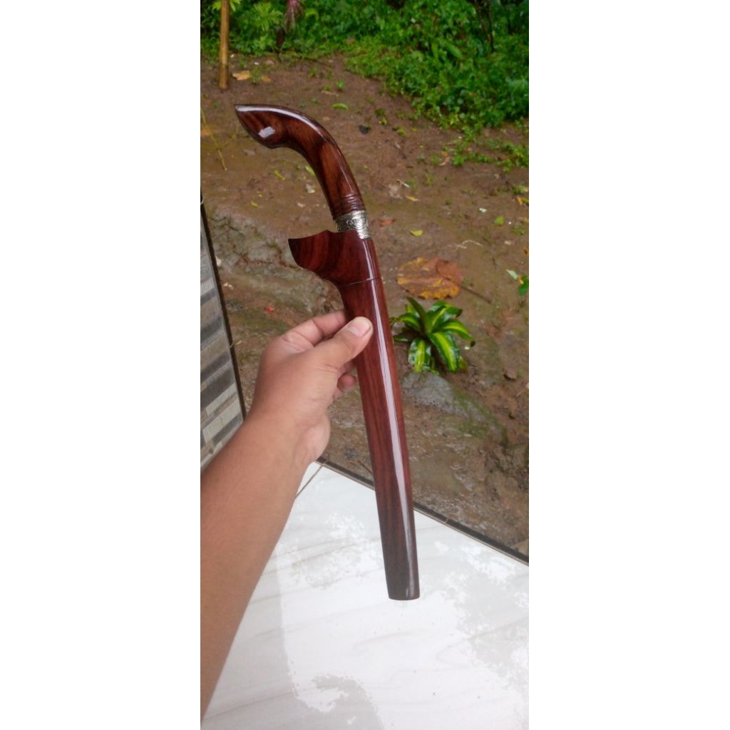 Badik 25cm ful kayu Sono Keling bilah baja per sepuh