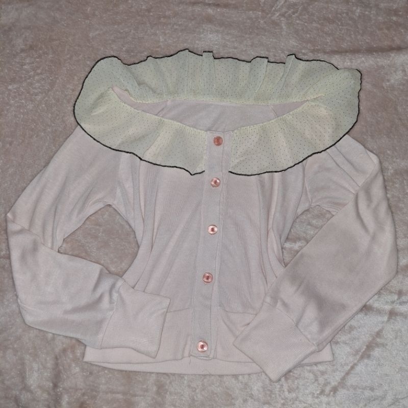cardigan pink ruffle