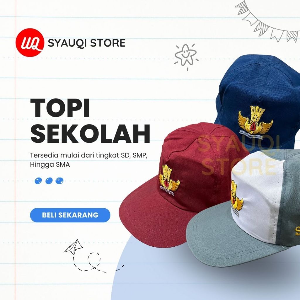 Topi Sekolah SD, SMP, dan SMA