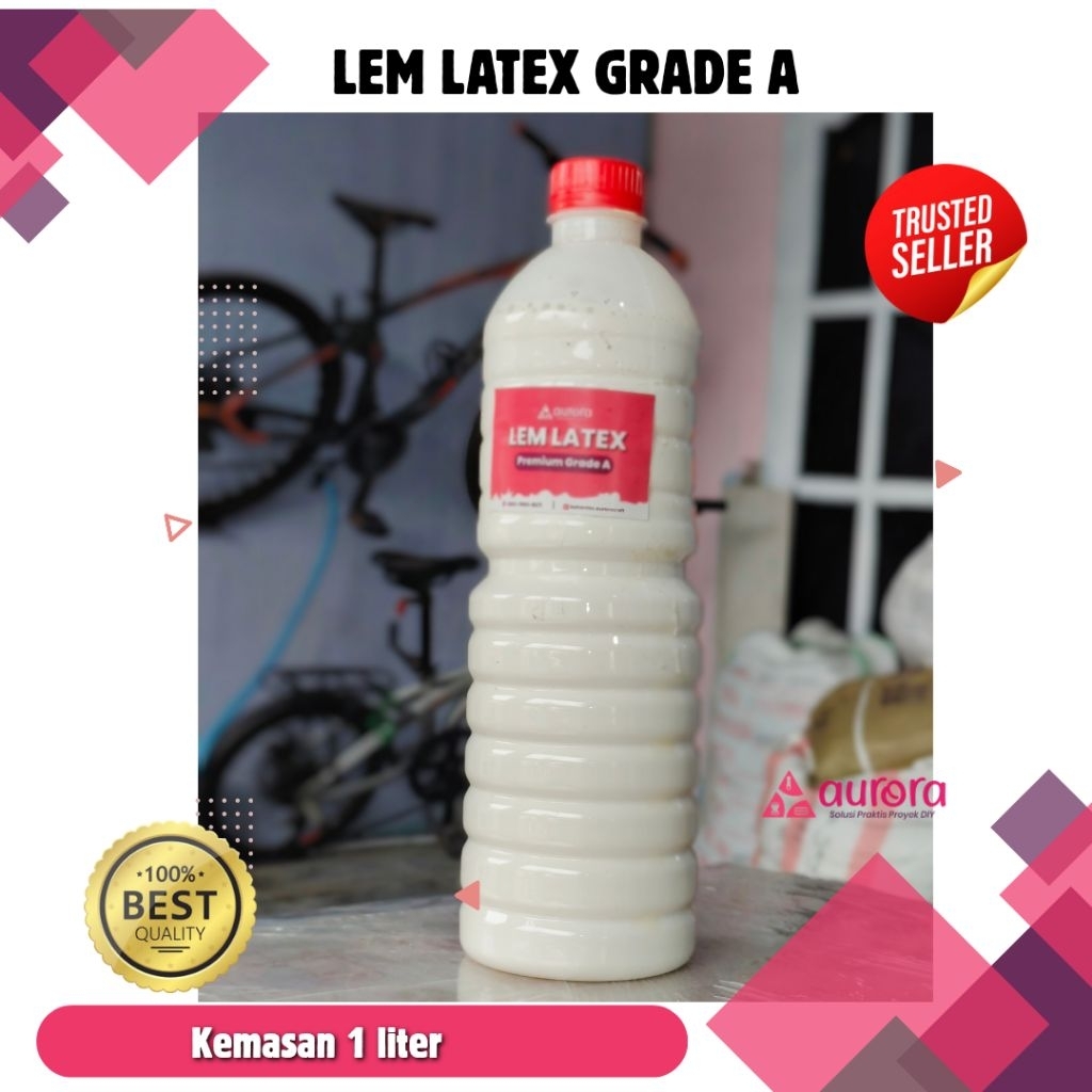 LEM LATEX 60% PEREKAT KULIT SINTETIS GRADE A PREMIUM KEMASAN PER LITER / LEM BOLA VOLI