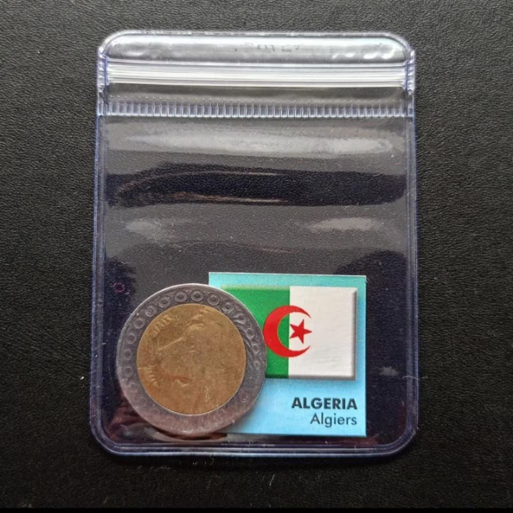 Koin Bimetal 20 Dinar Algeria Aljazair TP965 Koleksi Coin Logam Bekas Lama Kuno Jadul Langka Asing L