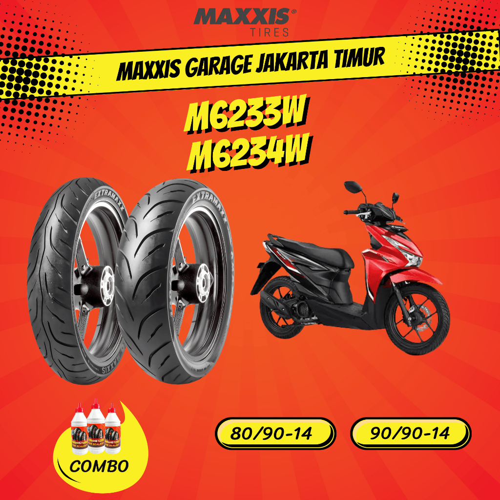 MAXXIS EXTRAMAXX RING 14 / 80/90-14 & 90/90-14 / BAN MAXXIS RING 14 TL / BAN TUBELESS BAN LUAR / BAN