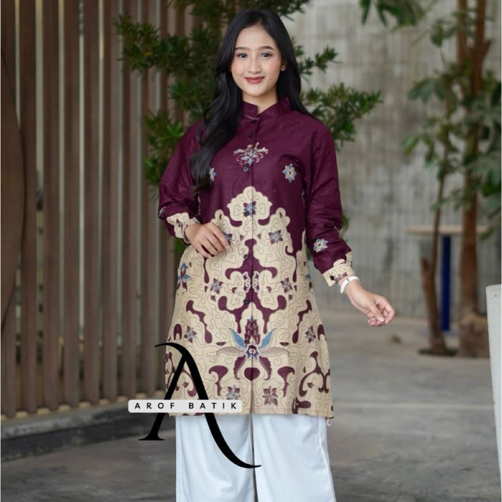 Tunik Batik Wanita Modern Tunik Batik Wanita Jumbo Seragam