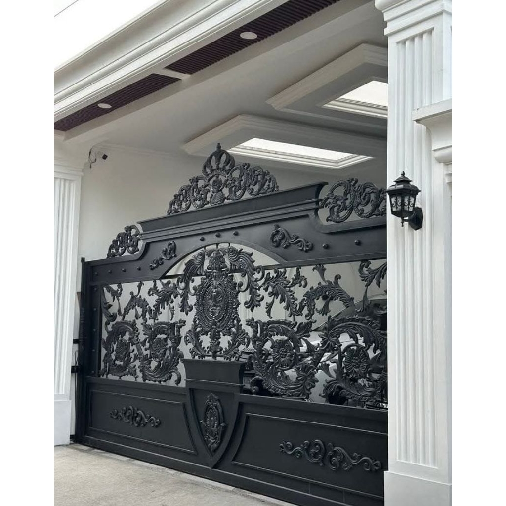 pagar gerbang minimalis mewah model klasik rangka hollow galvanis