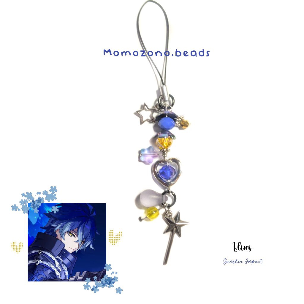 Flins Genshin Impact | Phone strap | Phone strap beads accesoris
