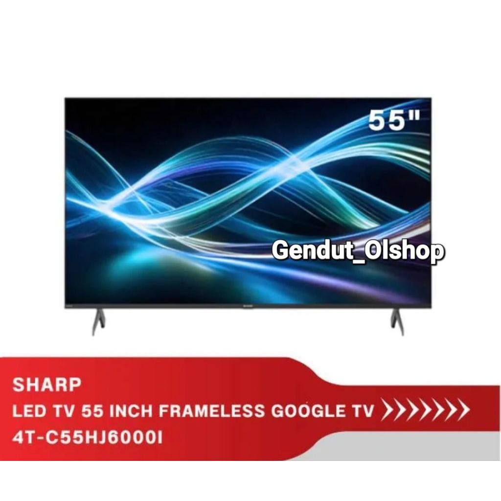 (Khusus Wilayah Kota Palembang)Led TV 55 Inch Sharp Frameless 4K UHD Google TV 4T-C55HJ6000I, SMART 