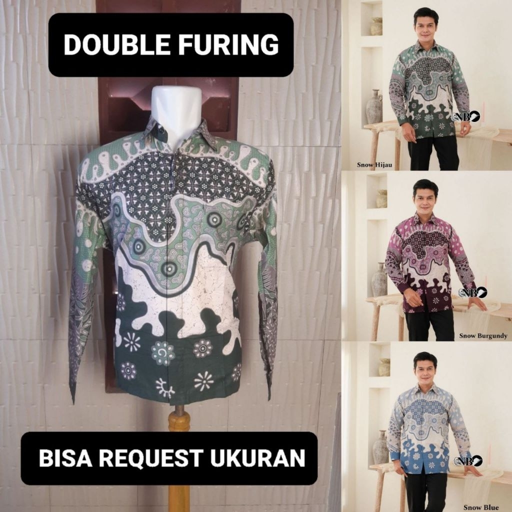 KEMEJA & ROK DOUBLE FURING PREMIUM / BAJU SERAGAM BATIK COUPLE PASANGAN SARIMBIT KELUARGA CUSTOM ANA