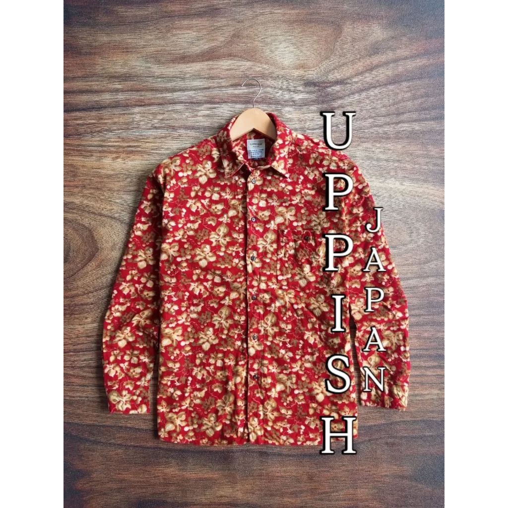 kemeja flanel motif bunga vintage keren murah bekaspakai