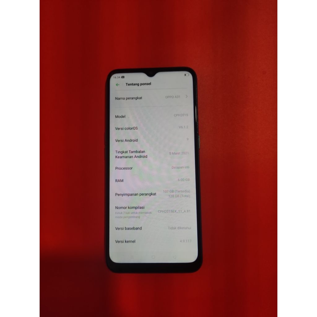 Oppo a31 Ram 6Gb/128gb