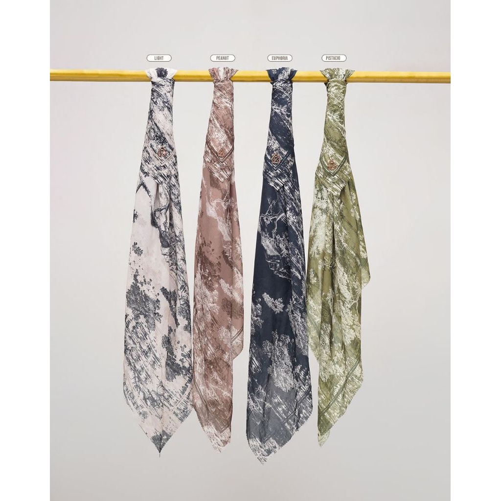 ARABELLE SCARF MISS A SERIES SCARF HIJAB SEGIEMPAT MOTIF BUNGA AESTHETIC VOAL