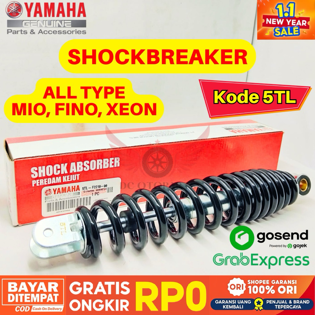 5TL SHOCKBREAKER MIO ALL TYPE ORIGINAL YAMAHA GENUINE PARTS, SHOCKBREAKER ORIGINAL MIO SMILE, SHOCKB