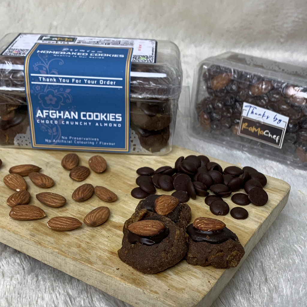 Kue Coklat Kacang CRUNCHY ALMOND Afghan Cookies Premium Butter HOMEBAKE by RaMaChef