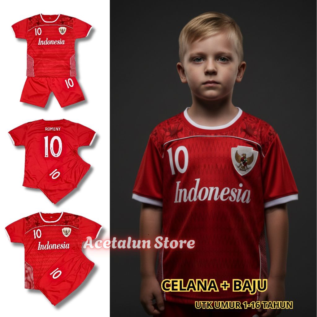 Jersey Anak Baju Bola Futsal Mini Soccer Atasan Bawahan Usia 1-15 Tahun
